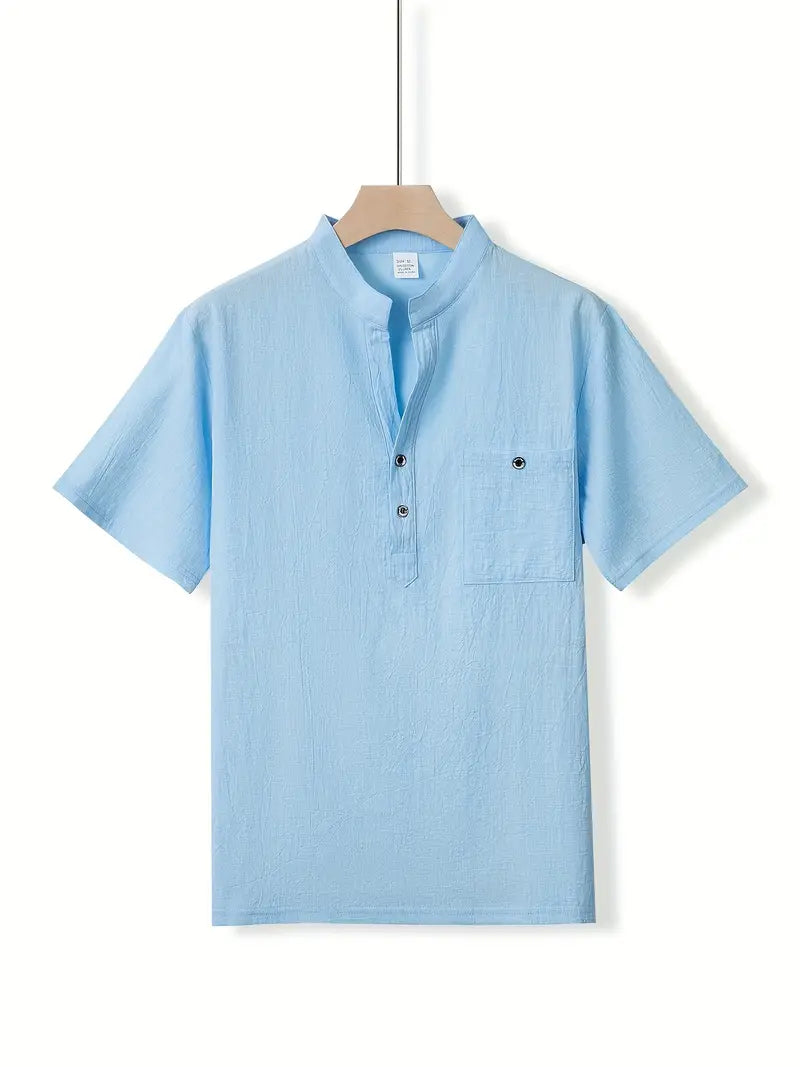 Vaughn - Short Sleeve Henley Pocket Shirt