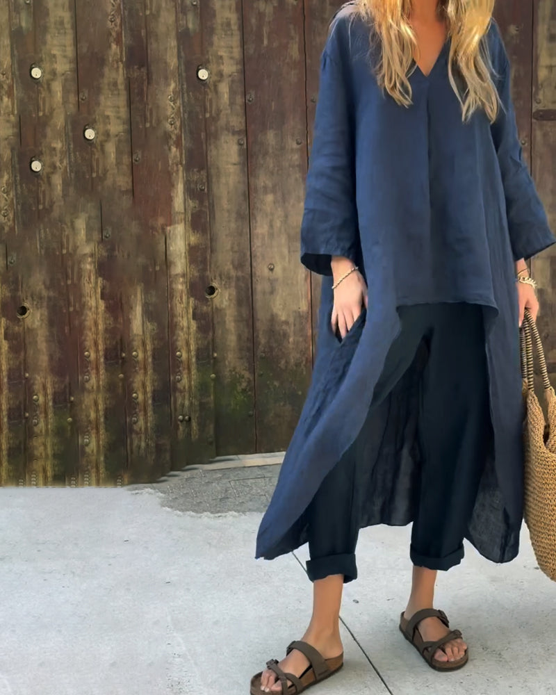 Ximena | Long Sleeve V-Neck Two-Piece Set