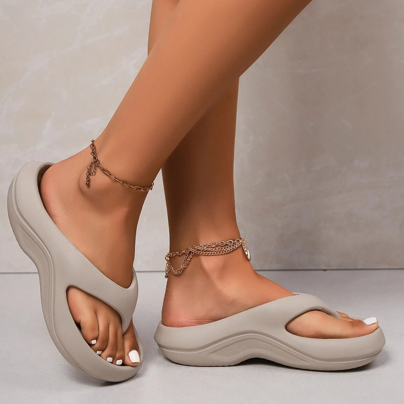 Iryna | Thick Sole Slide Sandals