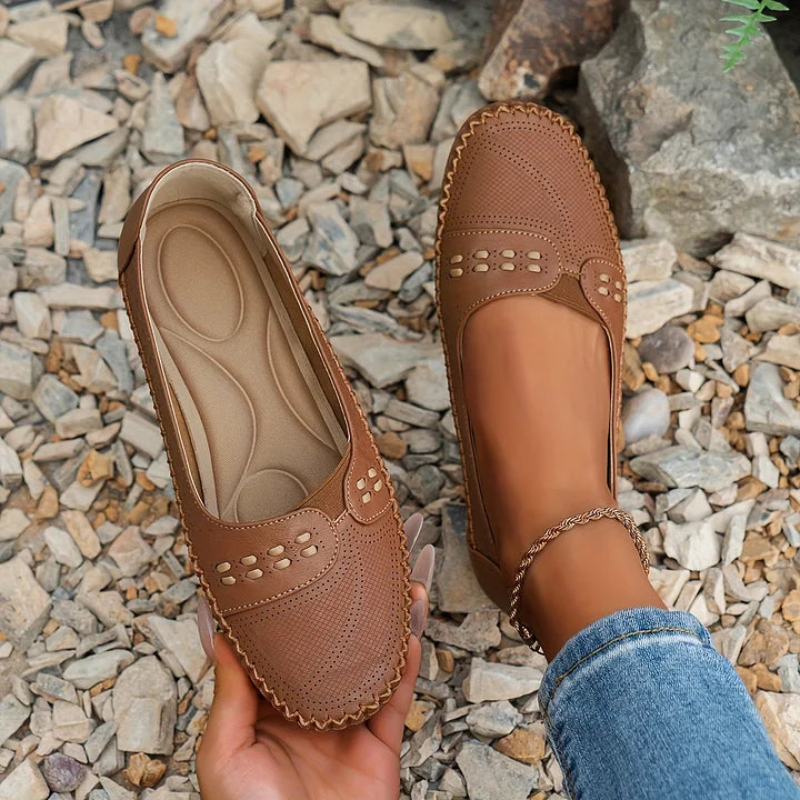 Gerdien | Slip On Loafers Perforated Round Toe