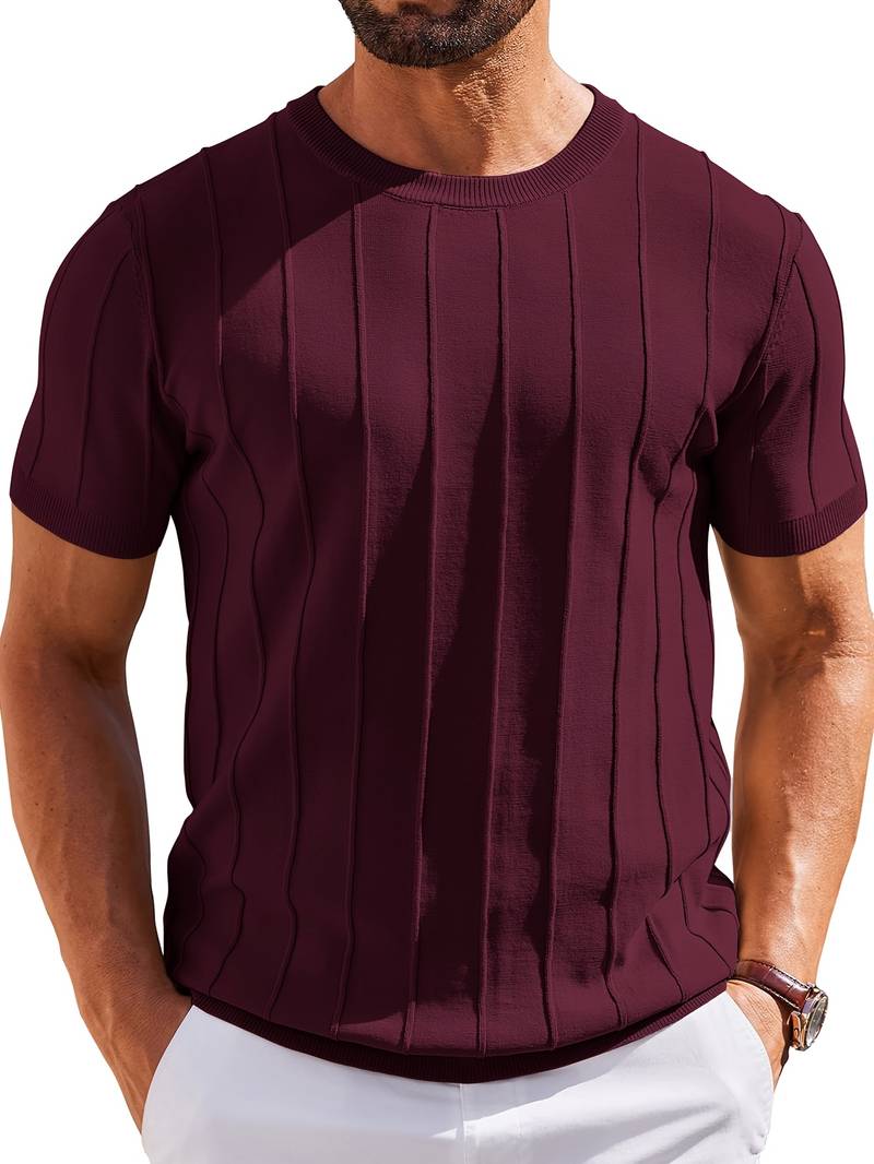 Sang | Short Sleeve Round Neck Knitted T-Shirt
