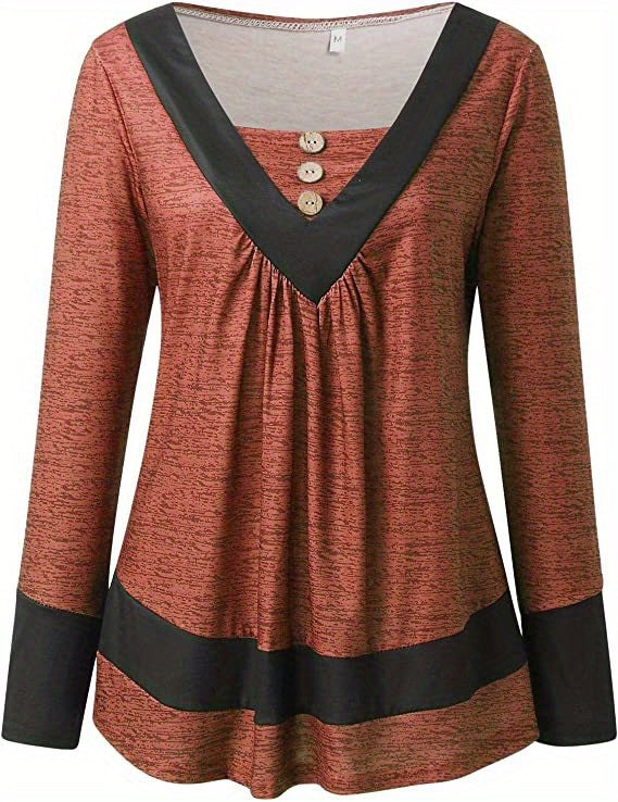Grisel | V-Neck Three-Quarter Sleeve Tunic