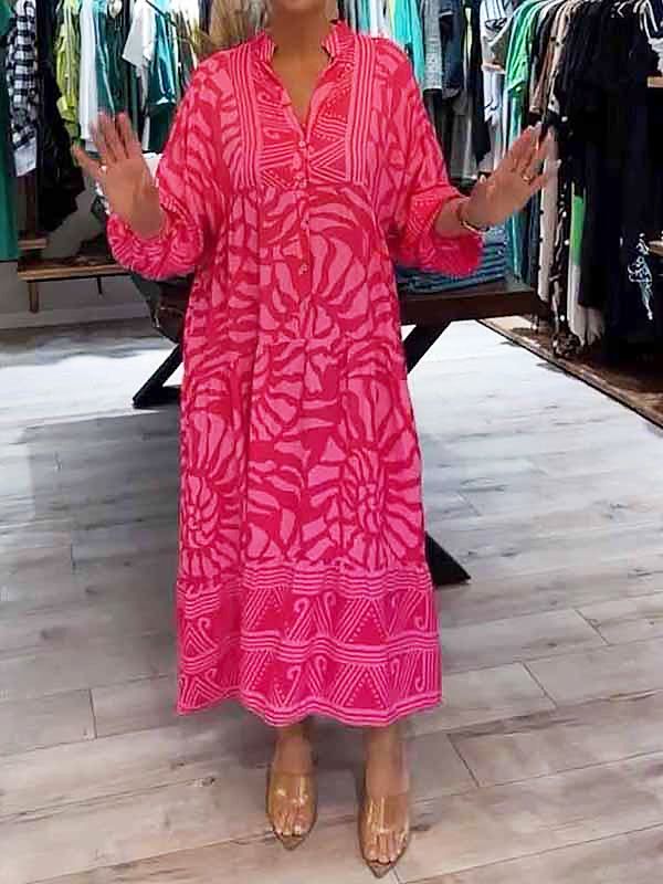 Elyanna | Printed Button Front Midi Dress