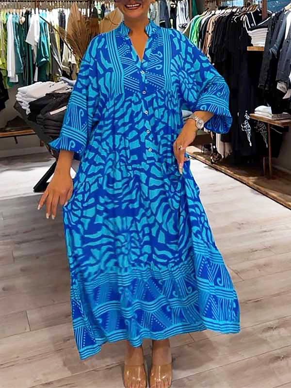 Elyanna | Printed Button Front Midi Dress