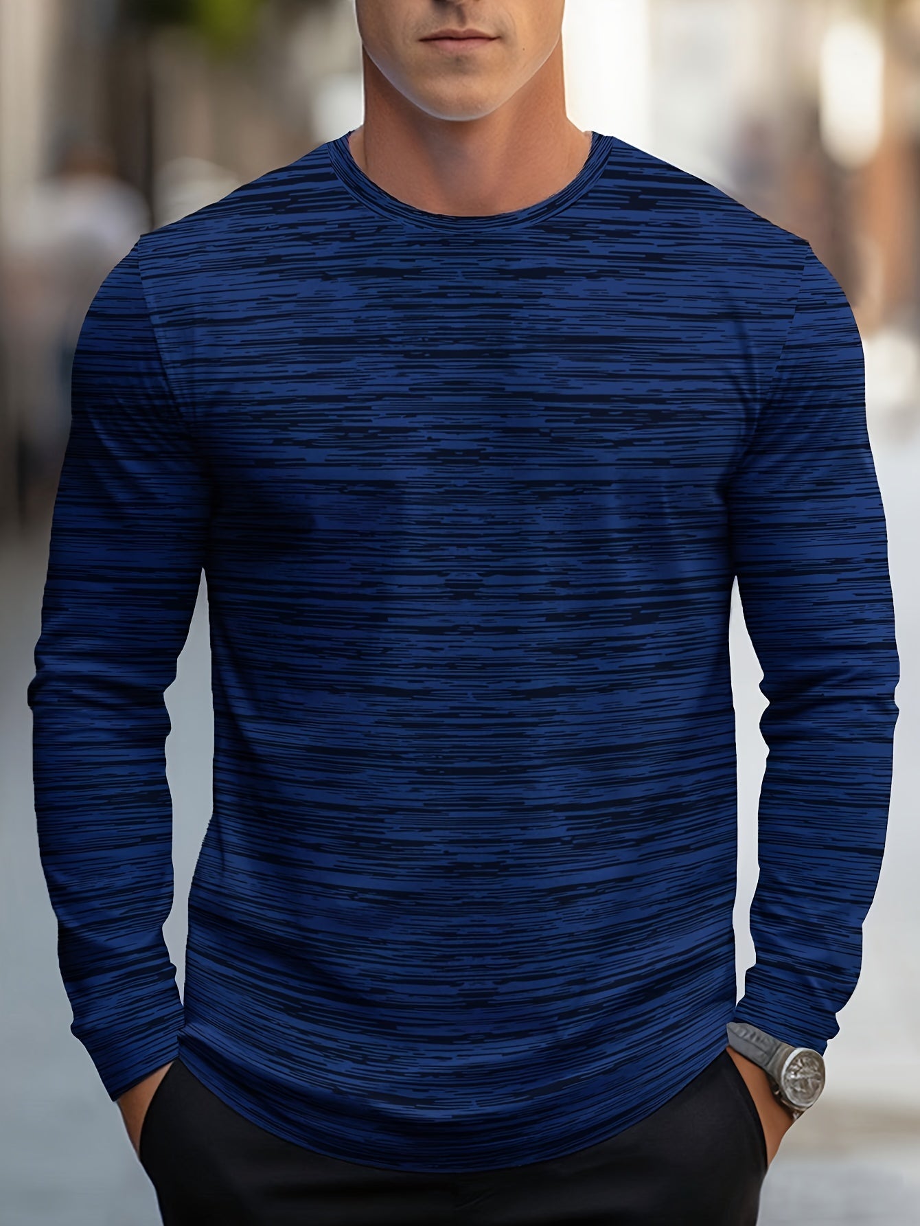 Alir | Striped Long Sleeve Crew Neck Shirt