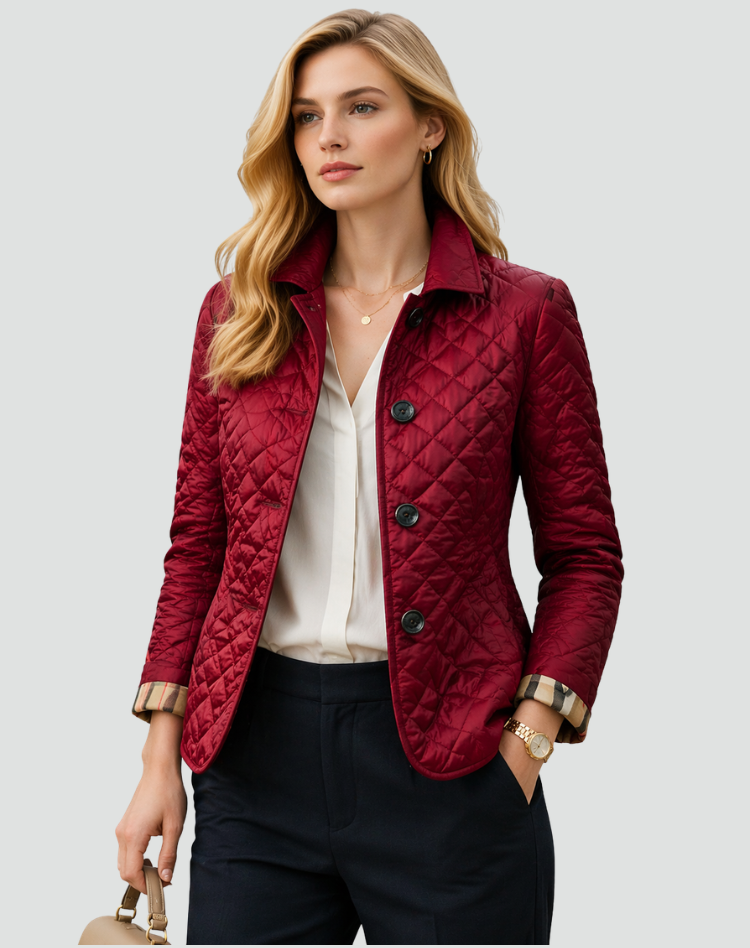 Myrna | Jacket Quilted Stand Collar Button Front