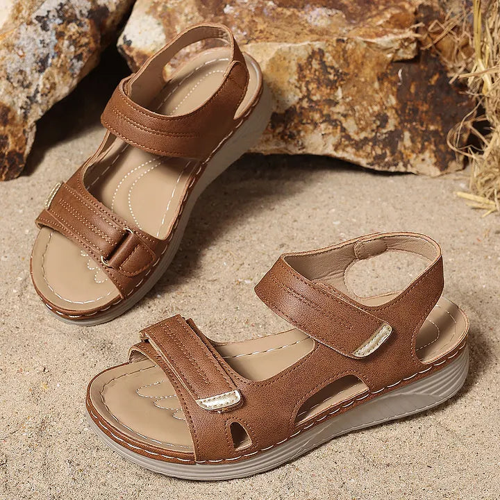 Astride | Adjustable Strap Open Toe Wedge Sandals