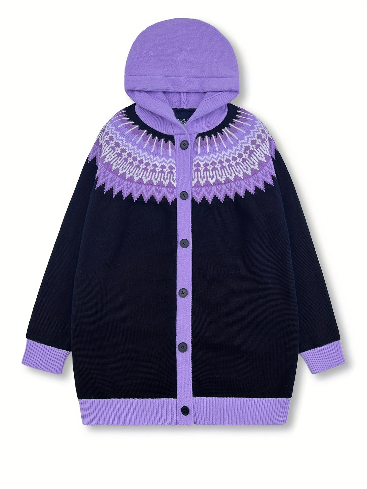 Peneeuva | Hooded Long Sleeve Winter Sweater