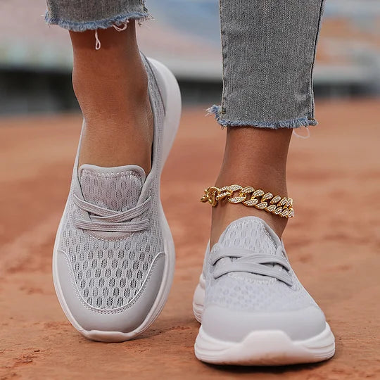 Firsova - Mesh Lace-Up Soft Sole Walking Shoes