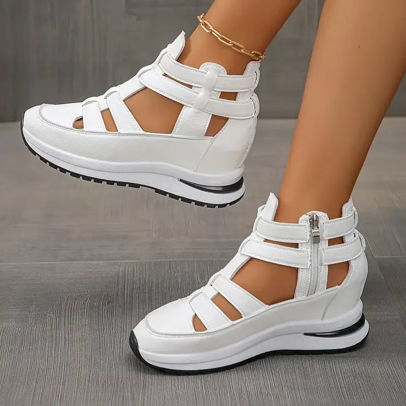 Souad - Wedge Platform Sandal Sneakers With Zipper