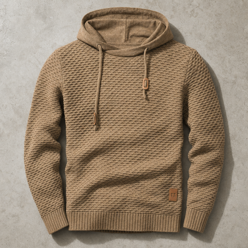 Johannes | Hoodie With Textured Knit and Ribbed Cuffs