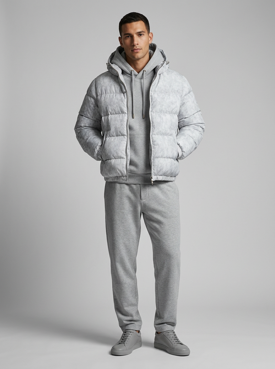 Amar | Puffer Jacket Black Hooded Zip Front