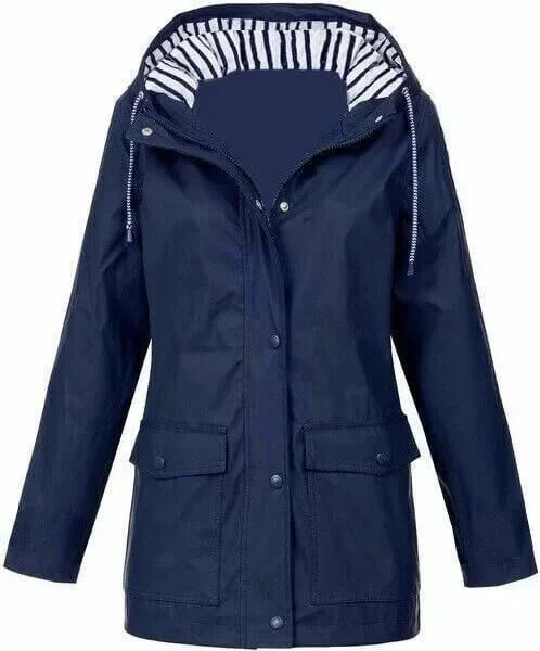 Ilektra | Hooded Long Sleeve Zip Rain Jacket