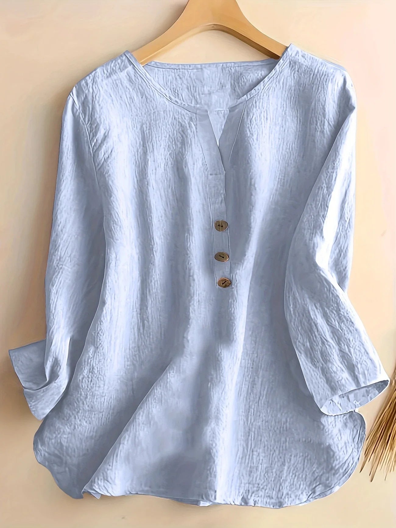 Mykaela | Blouse With Button V Neckline