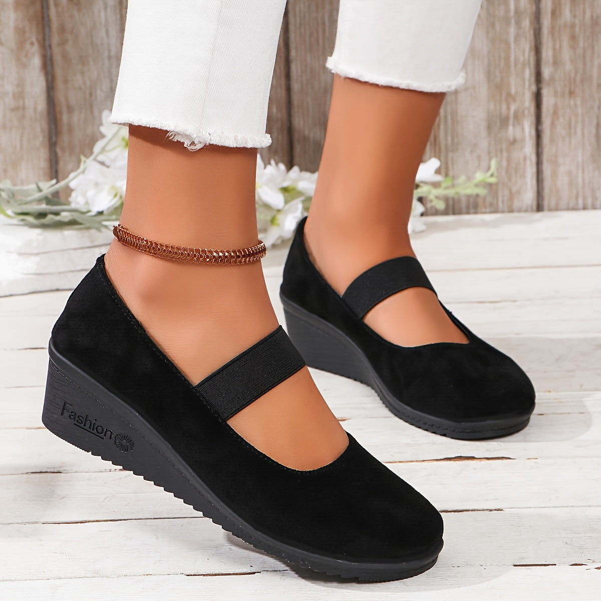 Amelia | Wedge Shoes with Single Strap Design
