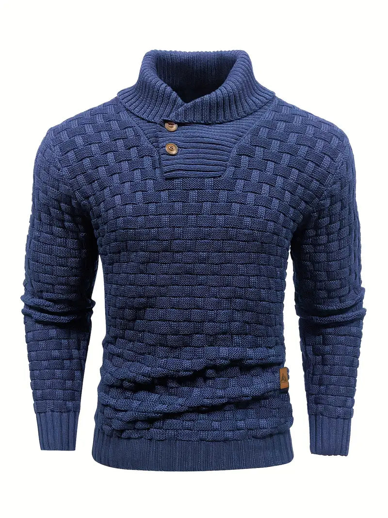 Homero | Textured Knit Turtleneck Long Sleeve Sweater