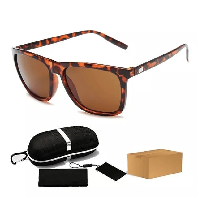 AeroShades - Rectangular Frame Polarized Sunglasses With Case