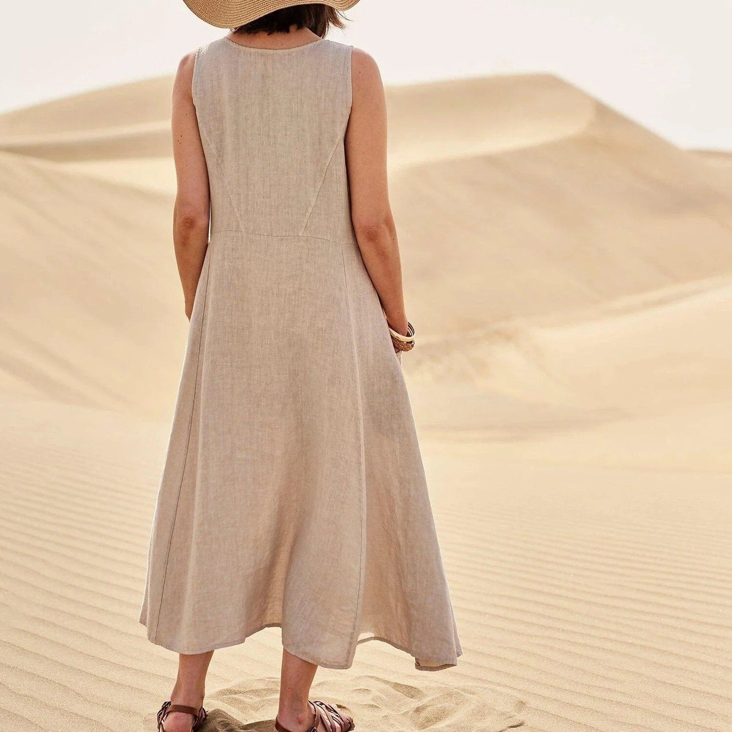 Zoha | Sleeveless Pocket Maxi Swing Dress