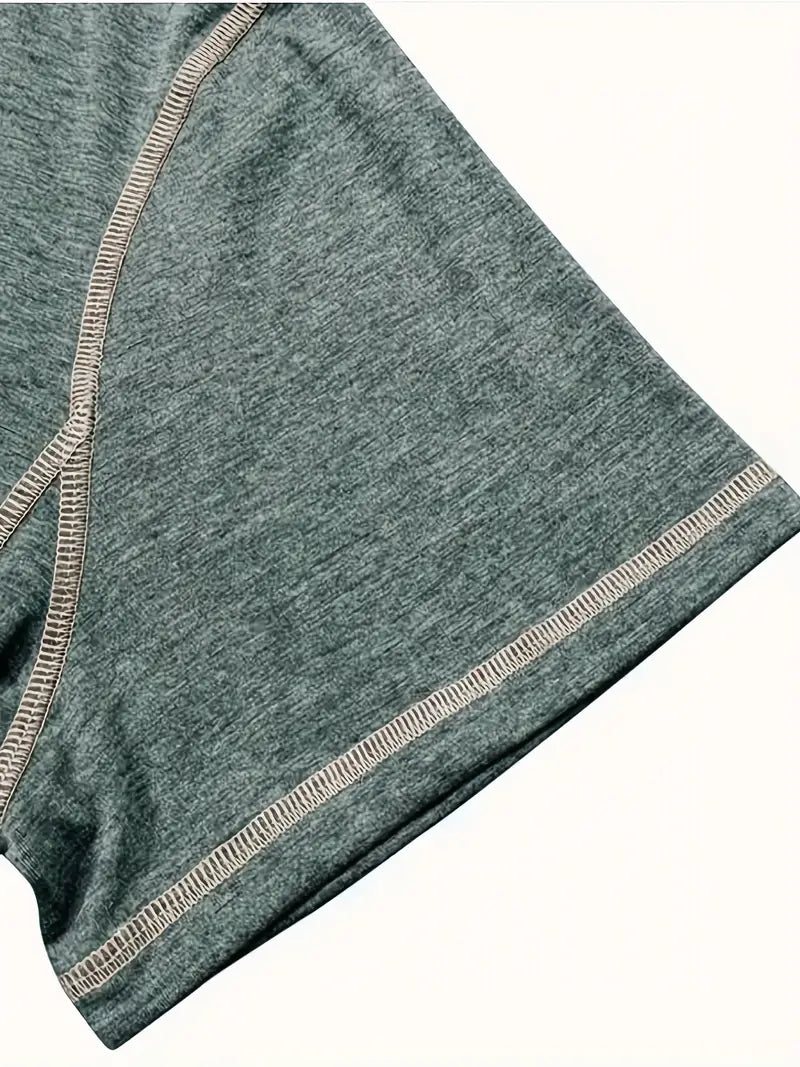 Orazio | Henley Short Sleeve Contrast Stitch Shirt