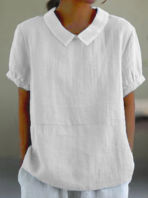 Henny | Collared Short Sleeve Blouse