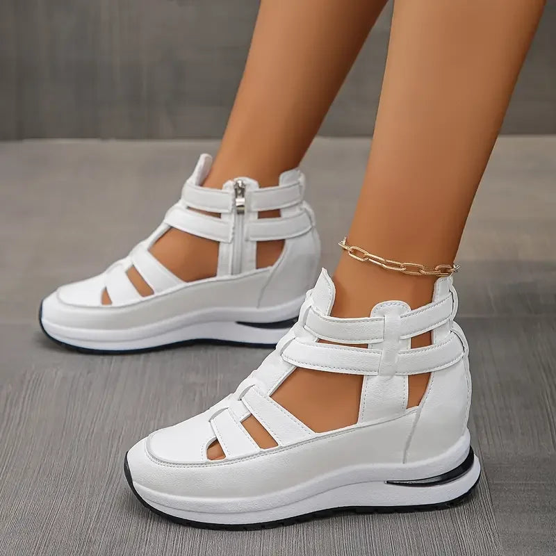 Souad - Wedge Platform Sandal Sneakers With Zipper