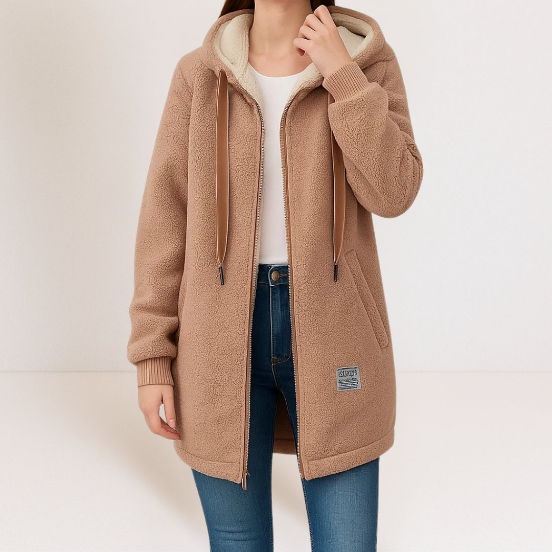 Bartola | Hooded Longline Fleece Zip-Up Jacket