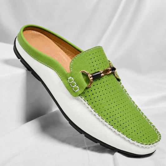Yerson | Perforated Slip-On Mule Loafers
