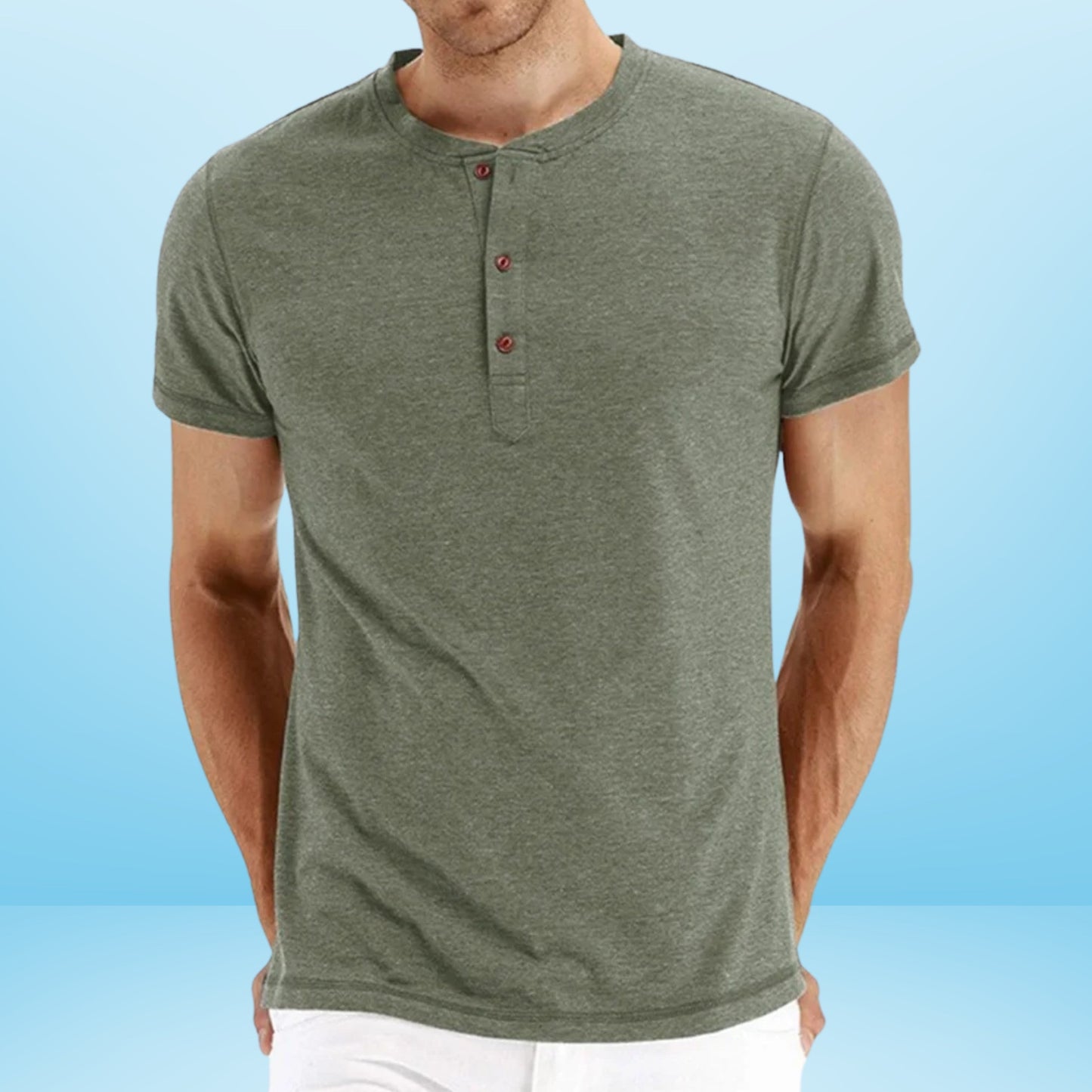 Bilgert | Short Sleeve Henley Neck T-Shirt
