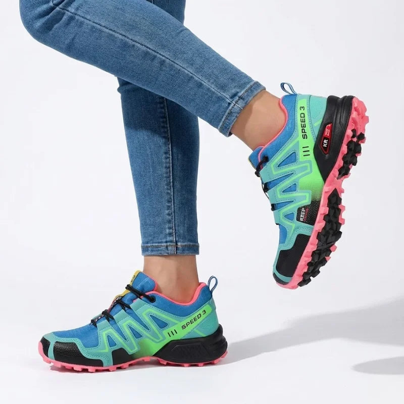 Elsie | Trail Sneakers With Colorblock Lace-Up Panels