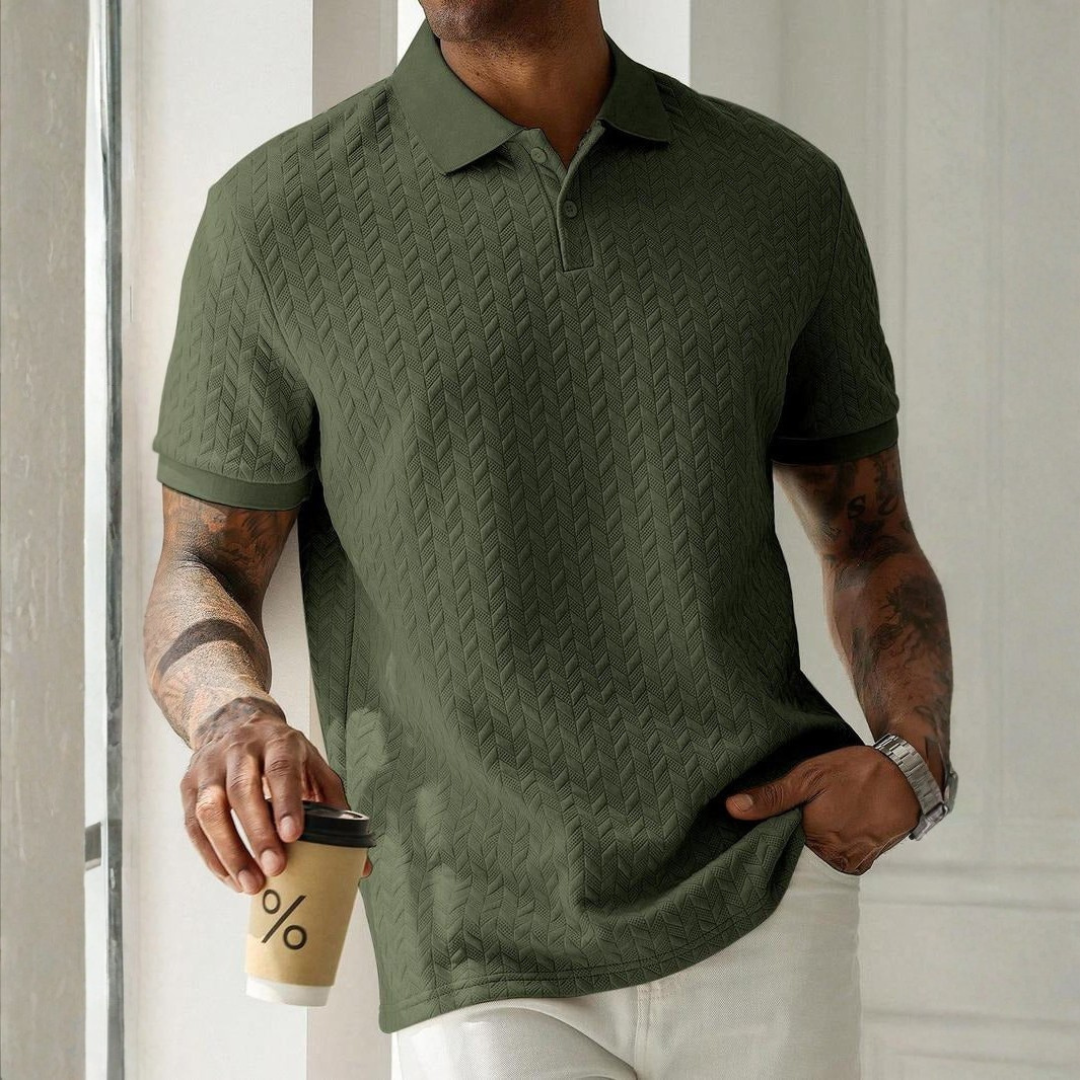 Wilheian | Textured Polo Shirt in Multiple Colors