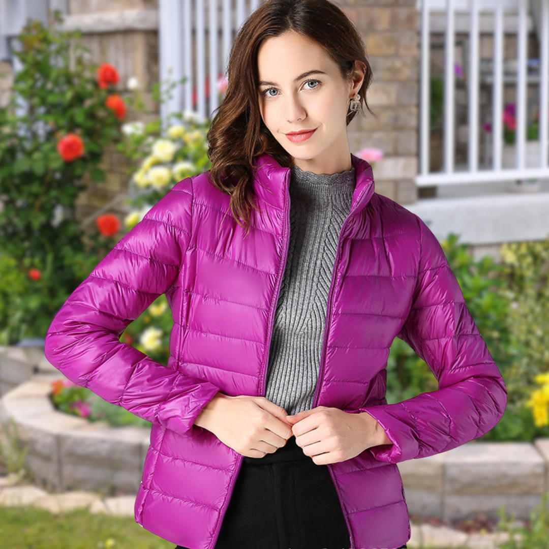 Isla | Lightweight Quilted Stand Collar Puffer Jacket