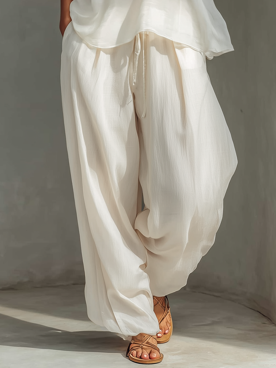 Olivian | Sleeveless Sheer Wide Leg Two piece Set