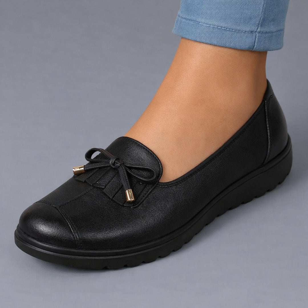Rozema | Round Toe Bow Slip On Flats