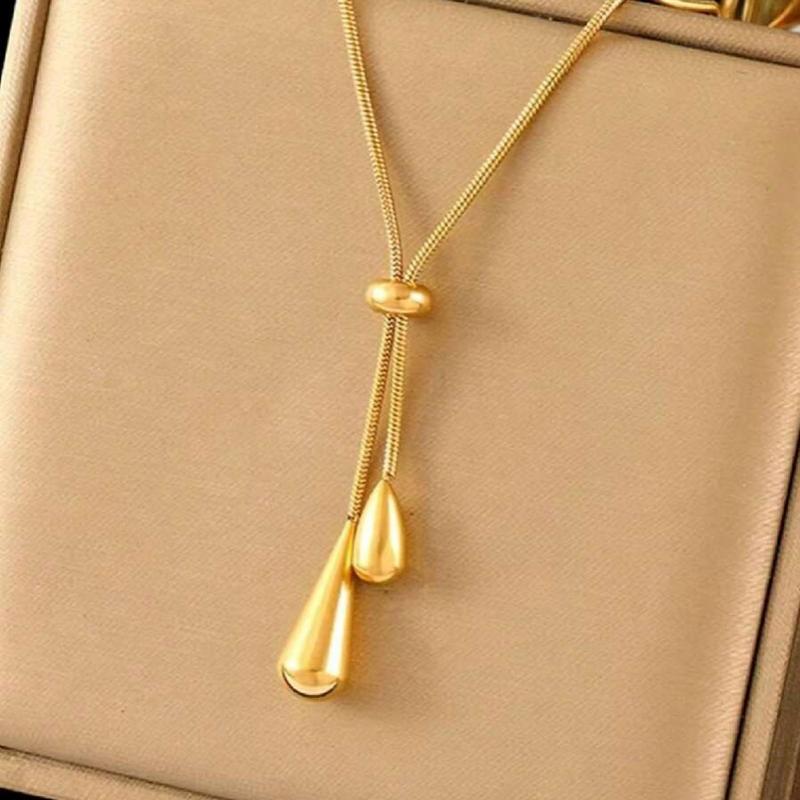 Sillyna | Necklace with Adjustable Double Teardrop Pendants