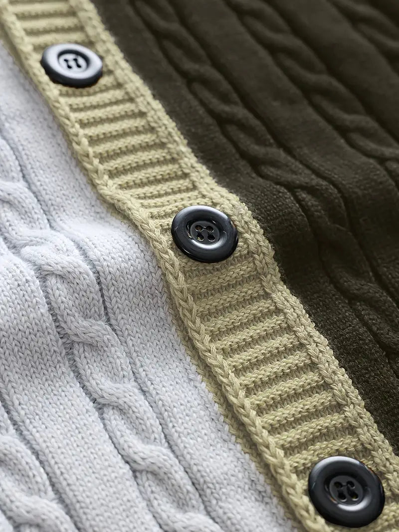 Bryant | Long Sleeve Cable Knit Button Cardigan