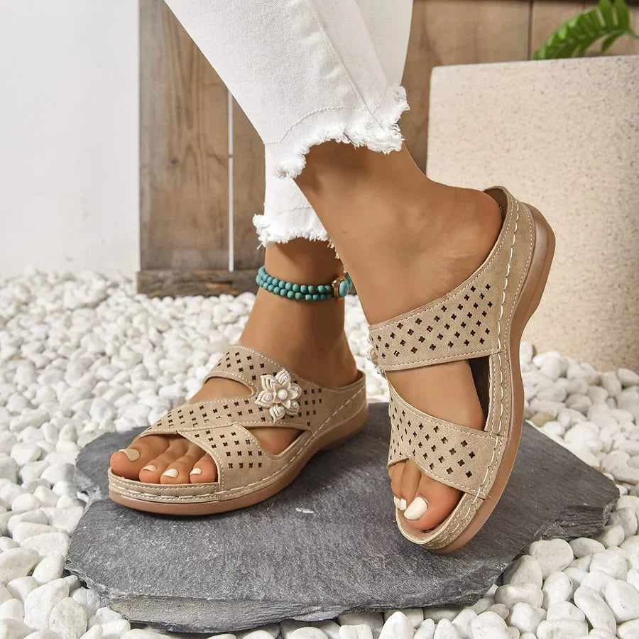 Kristine | Orthopedic Flower Casual Wedge Heel Sandals