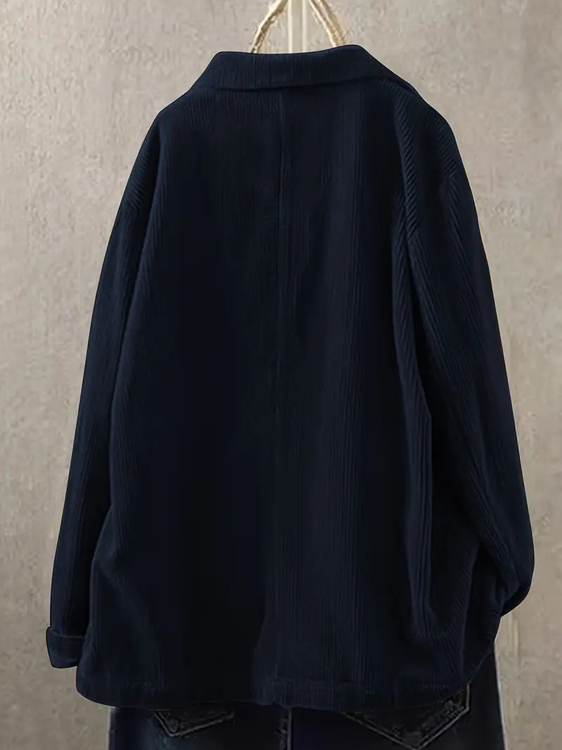 Nehara | Corduroy Blazer Jacket Long Sleeve Button Front