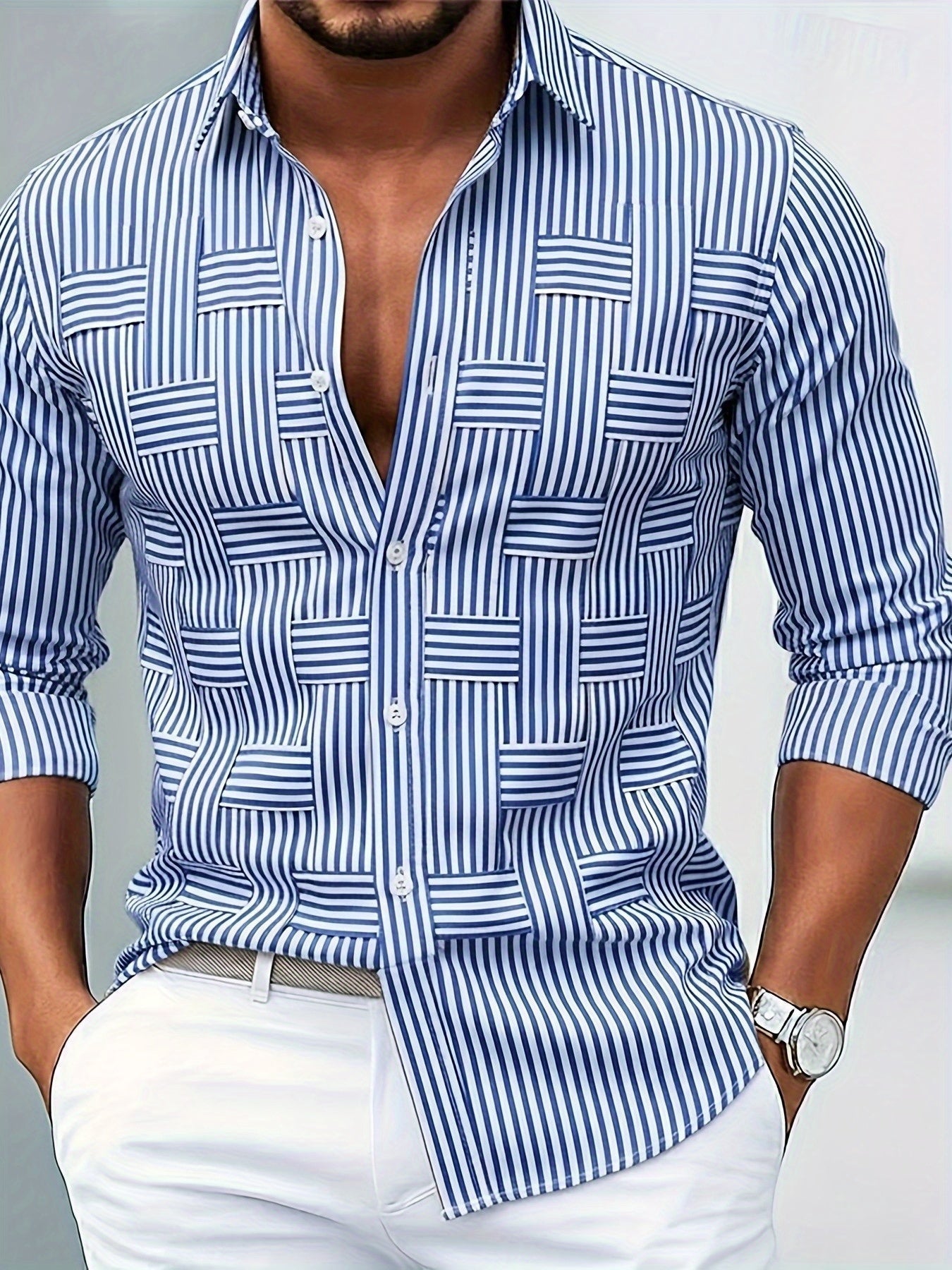 Emmerson | Shirt Long Sleeve Striped Button Front