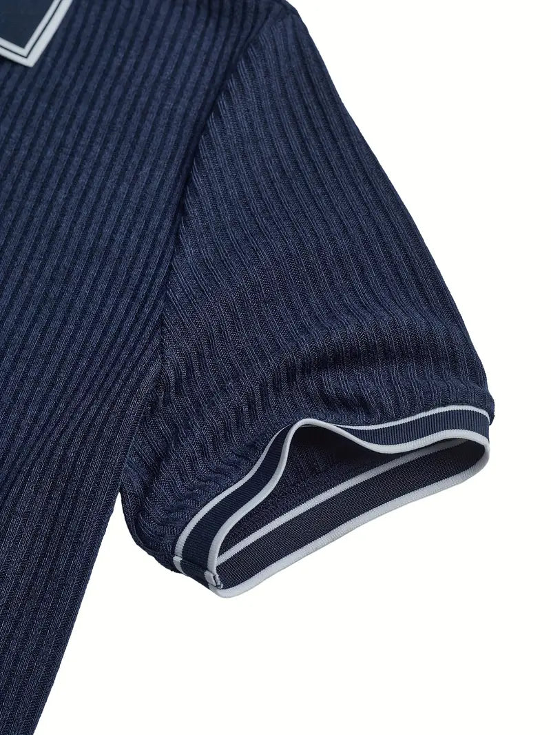 Orestis - Ribbed Short Sleeve Polo Shirt