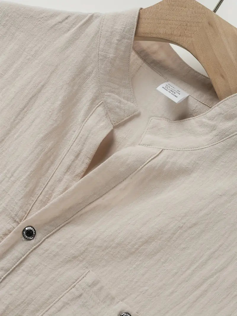 Vaughn - Short Sleeve Henley Pocket Shirt