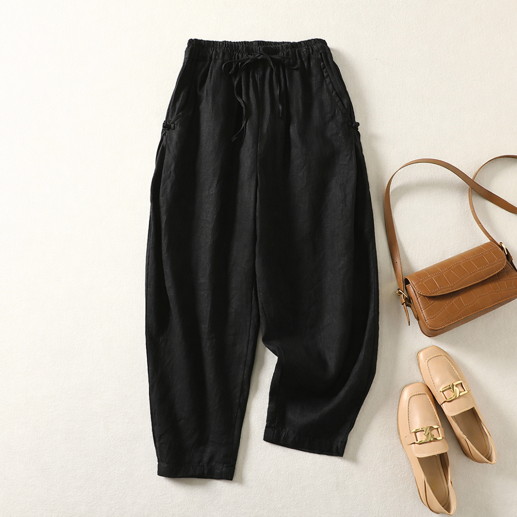 Zerelda | Tapered Pants With Drawstring Waist Pockets