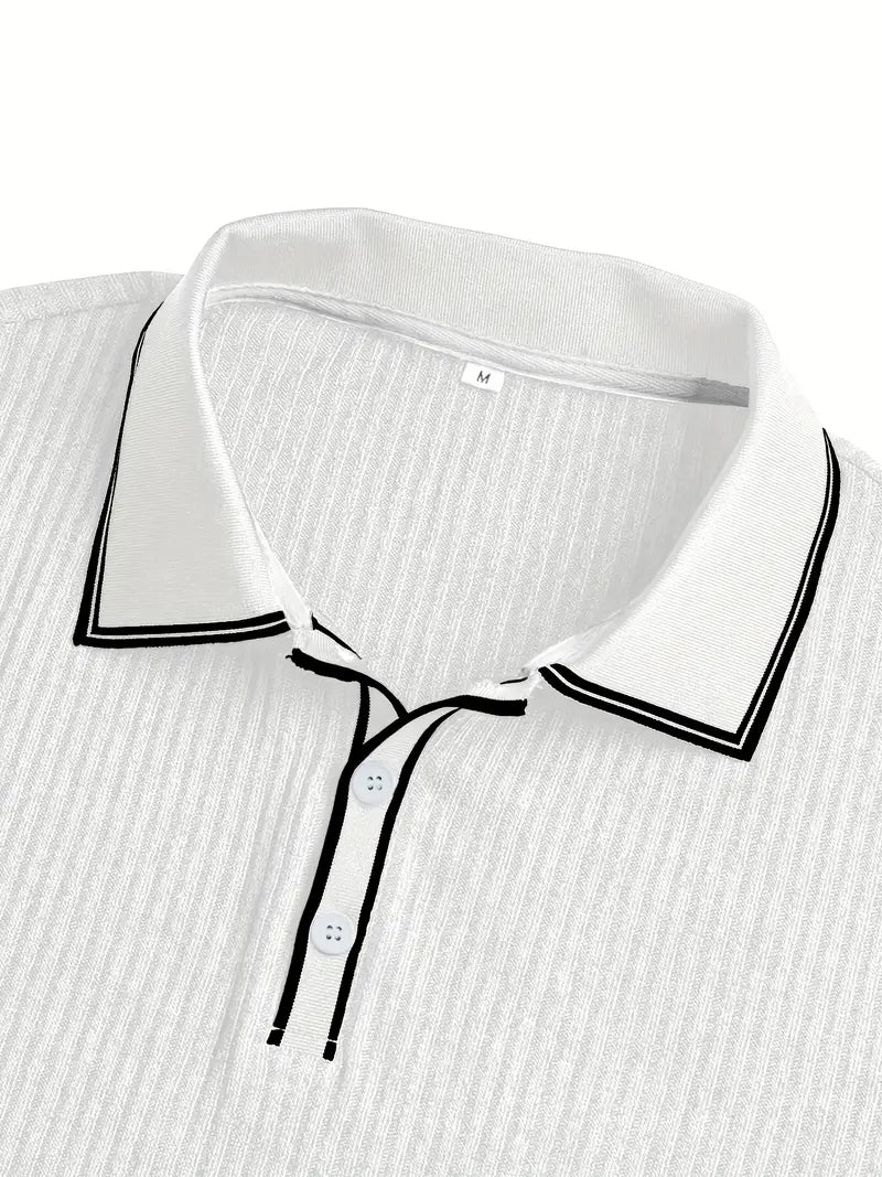 Orestis - Ribbed Short Sleeve Polo Shirt
