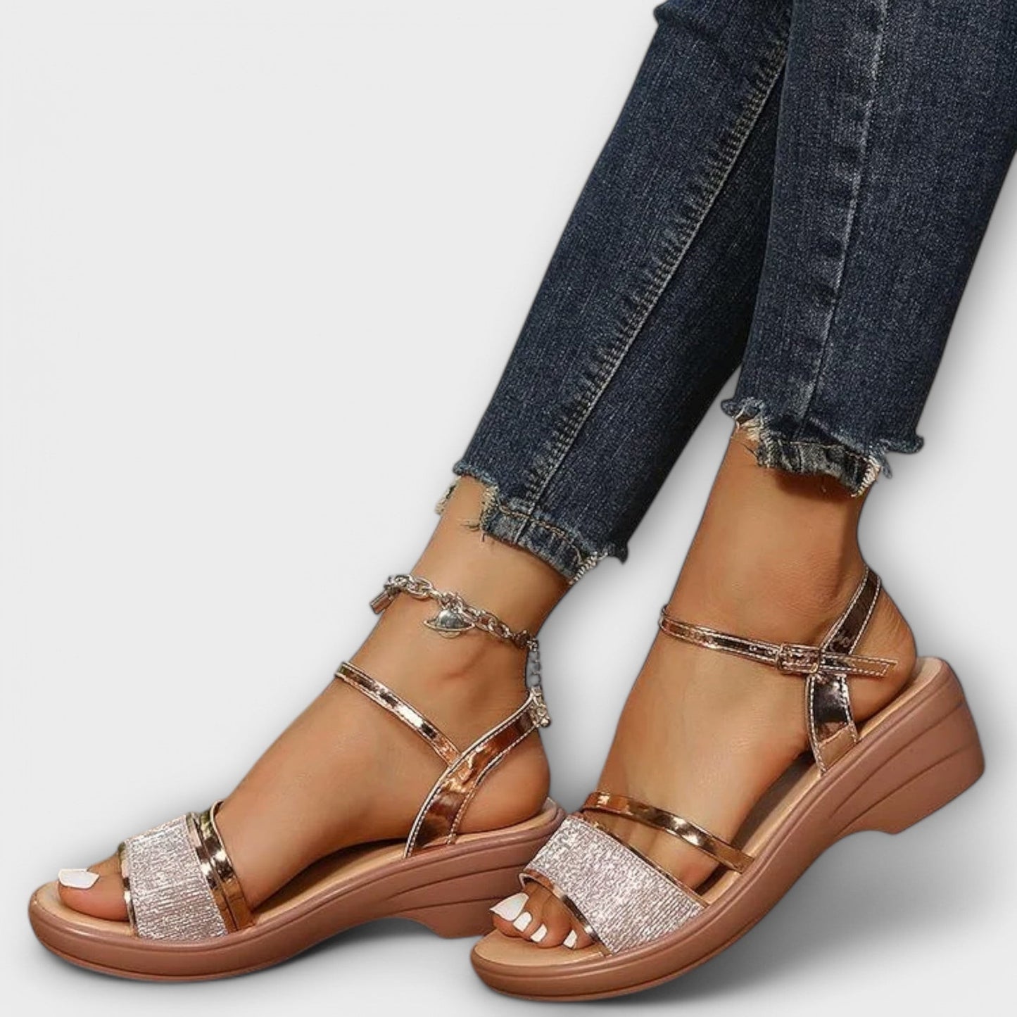 Finaya - Platform Wedge Ankle Strap Sandals
