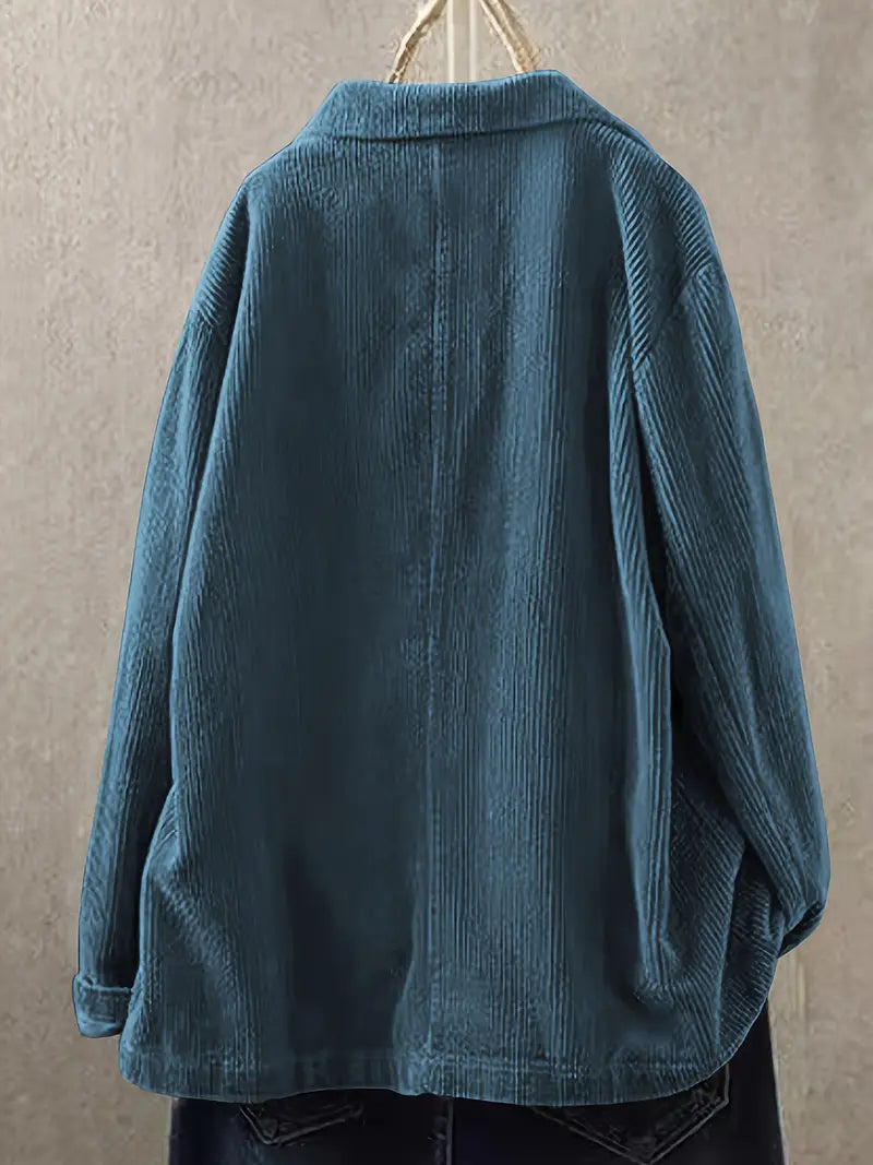 Nehara | Corduroy Blazer Jacket Long Sleeve Button Front