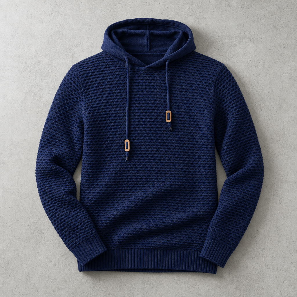 Johannes | Hoodie With Textured Knit and Ribbed Cuffs