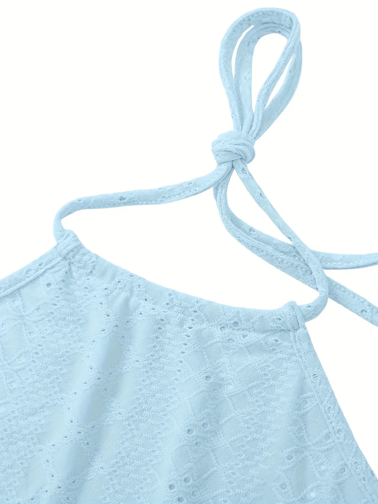 Despina | Halter Neck Textured Crop Top Shorts Set