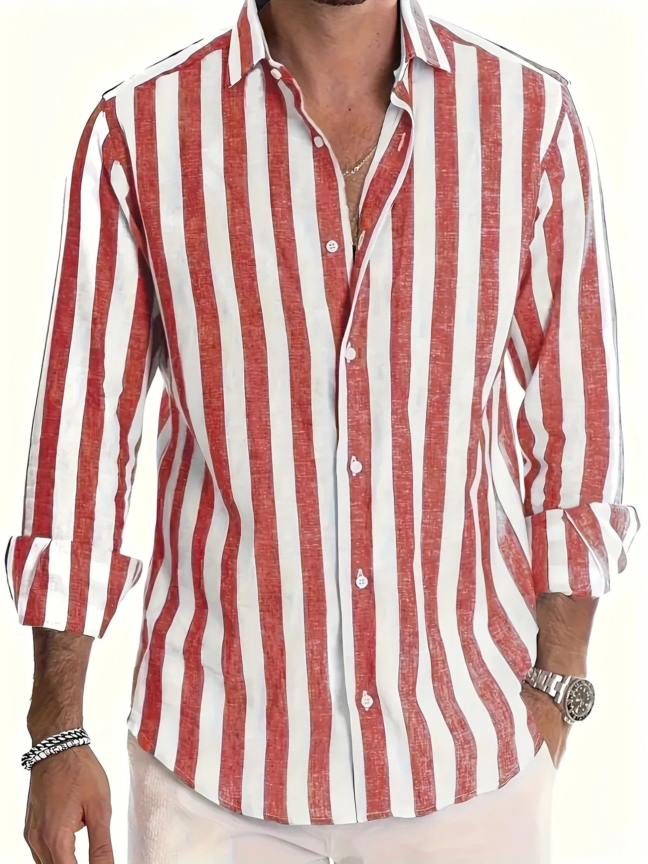George | Long Sleeve Vertical Striped Button Shirt
