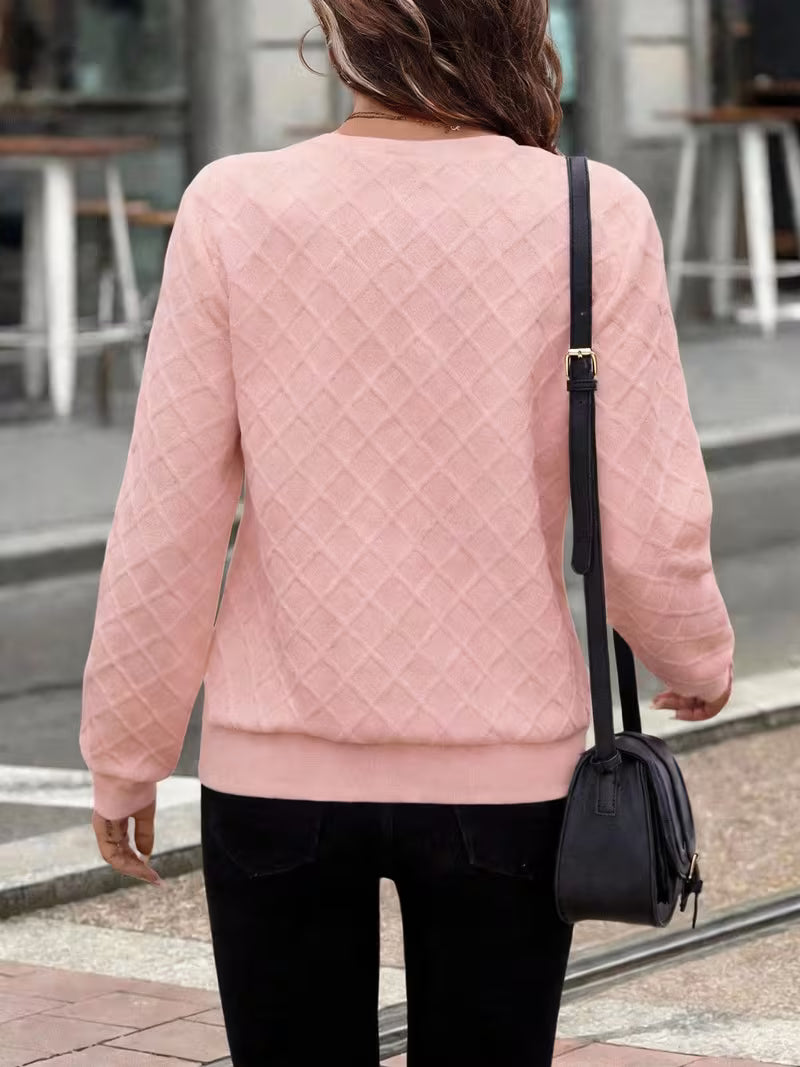 Juliet | Sweatshirt Long Sleeve Textured Zip Neck