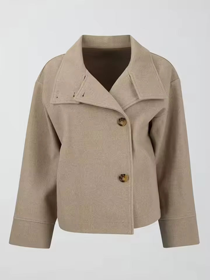 Georgina | Jacket Long Sleeve Stand Collar Button Front