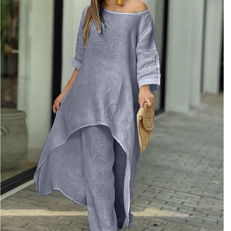 Liselotte | Two Piece Asymmetrical Tunic Trouser Set